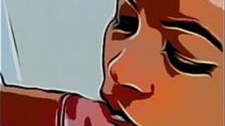 Мультфильм - Стажер в отпуске соглашается пойти на свидание с профессором за деньги и он кончает ей в рот - порно видео